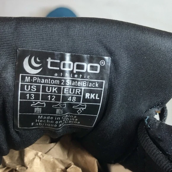 Topo Athletic Men’s Phantom 2 Running Shoes Slate/Black Size 13 - Picture 11 of 15